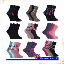 Ladies Designer Socks Non Elastic Cotton Rich Assorted SIZE 4-8