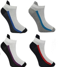 Ladies Ladies Trainer Ankle Socks Pattern Plain Cotton Rich Pack 3,6,12 Size 4-8