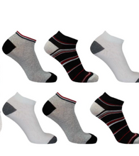 Ladies Ladies Trainer Ankle Socks Pattern Plain Cotton Rich Pack 3,6,12 Size 4-8