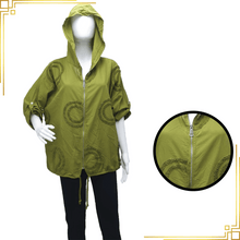 Ladies Women Italian Hooded Blouse Circle Pattern Viscose Full