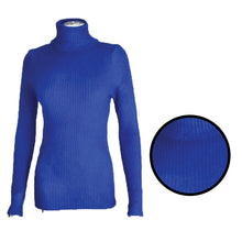 Ladies Women's Roll Neck Ribbed Jumper Italian