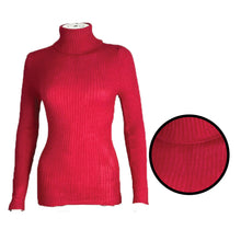 Ladies Women's Roll Neck Ribbed Jumper Italian