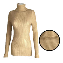 Ladies Women's Roll Neck Ribbed Jumper Italian