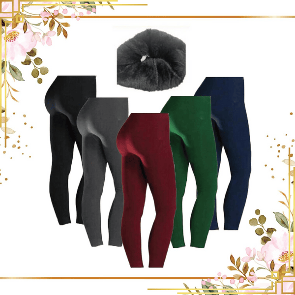 Ladies Thermal Waist Warm Thick Fleece Leggins