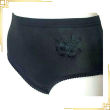 Ladies Brief Underwear Embroidery Black