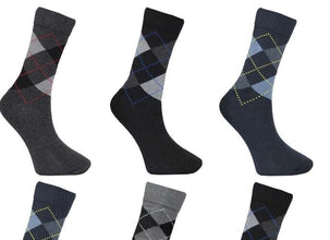 Men's Designer Diabetic Socks Non Elastic Cotton 3 6 12 Pairs