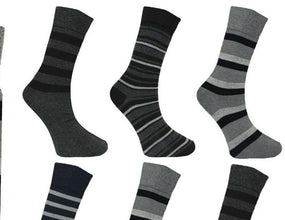 Men's Designer Diabetic Socks Non Elastic Cotton 3 6 12 Pairs