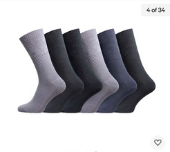 Men's Designer Diabetic Socks Non Elastic Cotton 3 6 12 Pairs