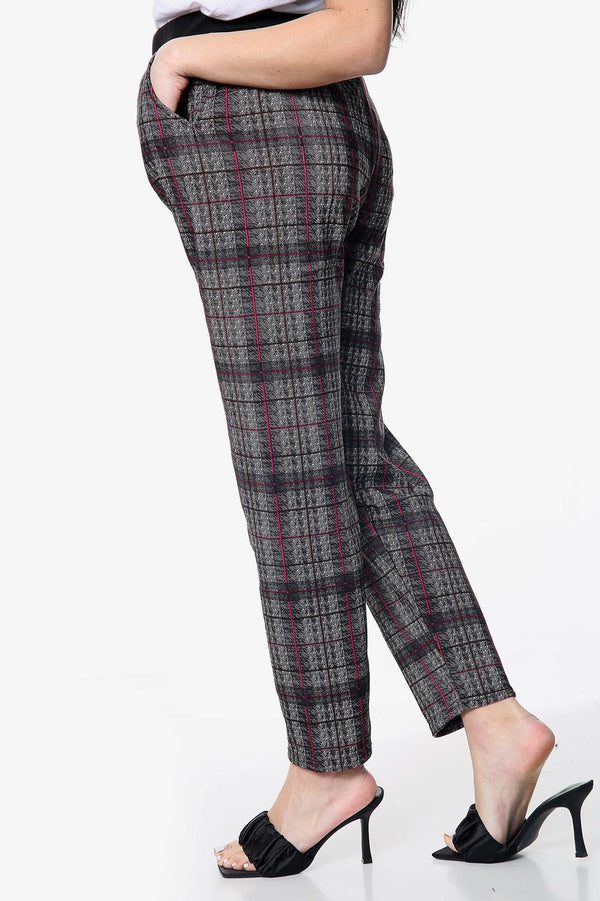 Ladies Thermal Waist Warm Thick Fleece Leggings Checks